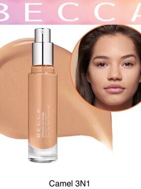 NIB Full Size BECCA Ultimate Coverage 24 Hour Foundation 1 oz Camel